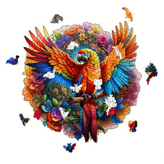 Parrot Wooden Jigsaw Puzzle Irregular Animal Shape Toy