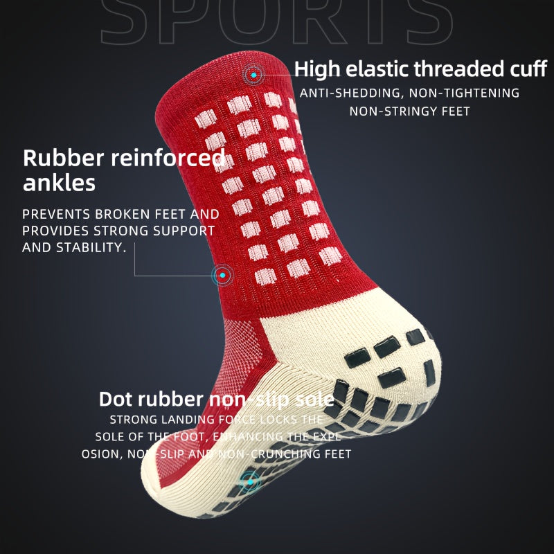 Men's Non-Slip Crew Sport Socks with Gripper