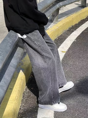 Men's Wide Leg Jeans Classic Loose Fit Denim Pants