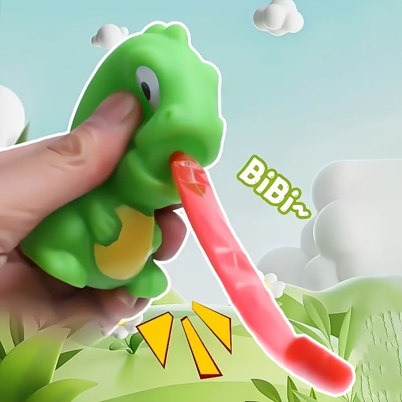 FFYUANFS Squeeze & Squeeze Tongue Toys Frog & Dinosaur Shapes with Red Tongues
