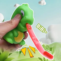 FFYUANFS Squeeze & Squeeze Tongue Toys Frog & Dinosaur Shapes with Red Tongues