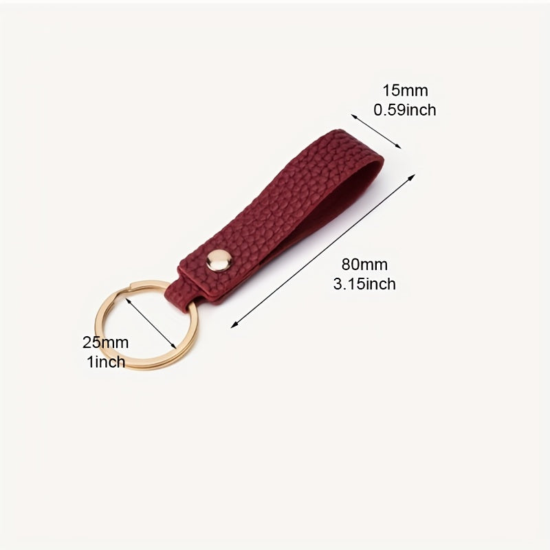 Pebbled Leather Bag Key Chain Keyring for Men