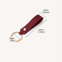 Pebbled Leather Bag Key Chain Keyring for Men