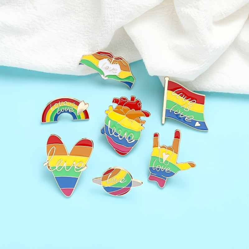 LGBT Rainbow Love Brooch for Men