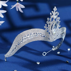 Princess Rhinestone Silvery Bridal Crown Tiara Headband Wedding Quinceanera