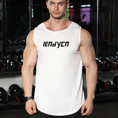 Men's Letter Pattern Sports Tanktop Quick Drying Breathable Shirt