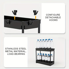 Under Sink Organizer with Sliding Basket and 4 Hooks
