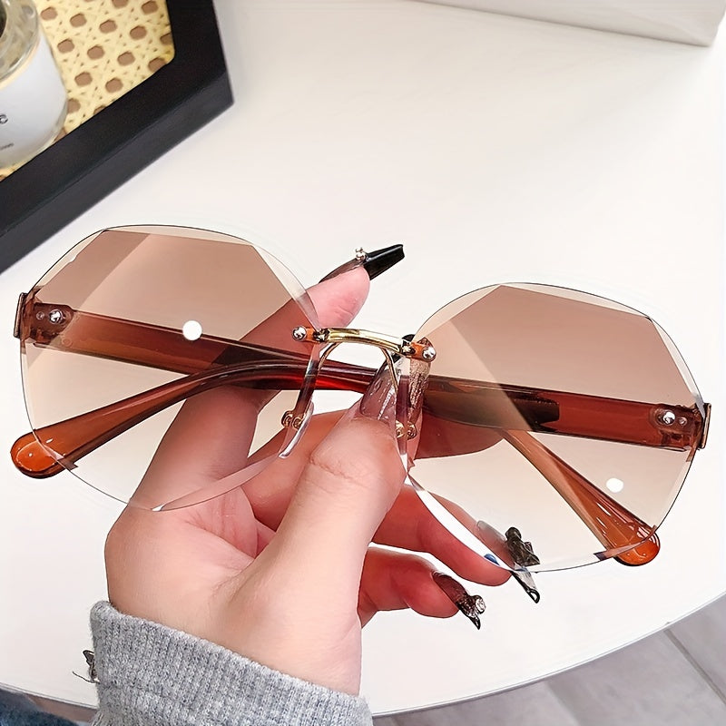 Gradient Lens Sunglasses Polygon Frame Glasses