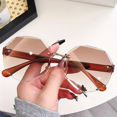 Gradient Lens Sunglasses Polygon Frame Glasses