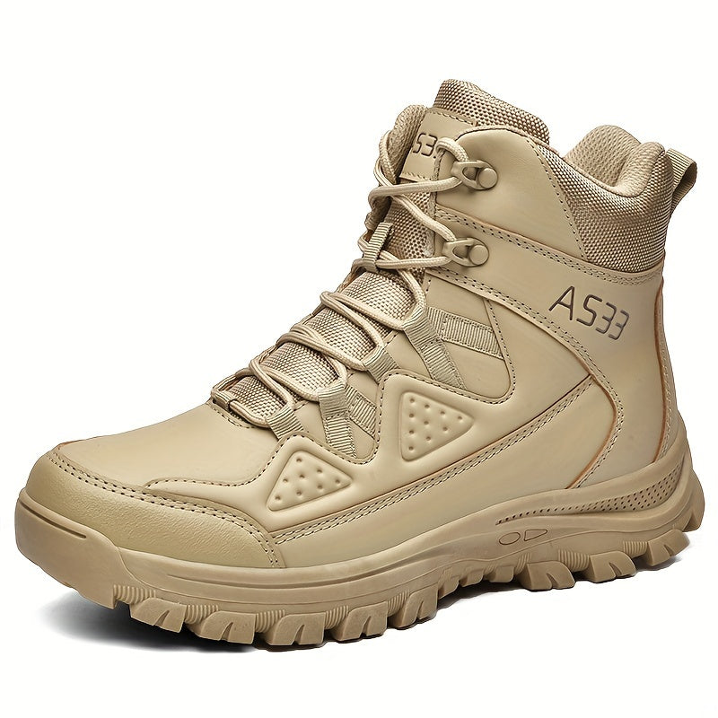 Men's High Top Military Style Hiking Boots Non-Slip Lace Up Shoes