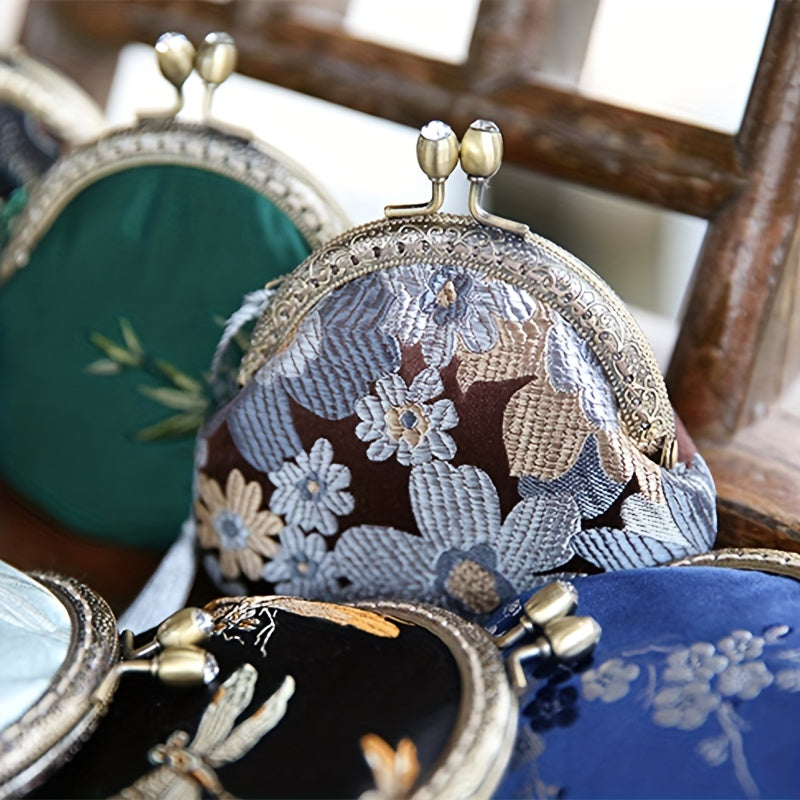 5Pcs Rhinestone Metal Purse Frame Kiss Lock Clasp Wallet Clutch Handbag Handles