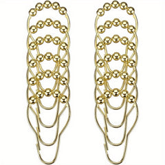 12pcs Stainless Steel Shower Curtain Hooks for Bathroom Shower Rods