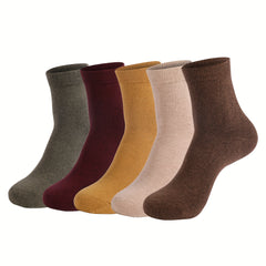 5 Pairs Soft Crew Socks Women's Stockings
