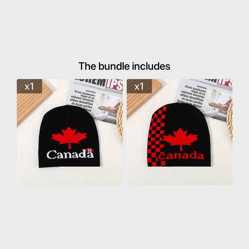 Maple Leaf Jacquard Knit Beanie