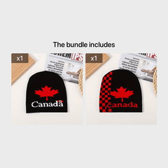Maple Leaf Jacquard Knit Beanie