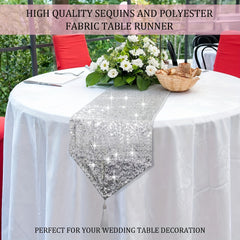 Polyester Table Runner Sequins Glitter Tassel Table Cover for Decor