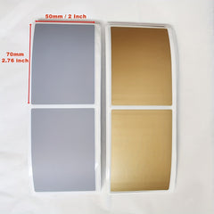 50pcs 70x50mm Rectangular Scraping Film Stickers Wedding Card Golden Gray