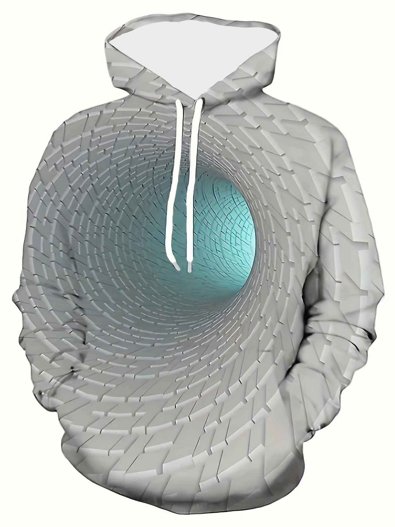 Optical Vision Swirl 3d Pattern Hoodies For Men