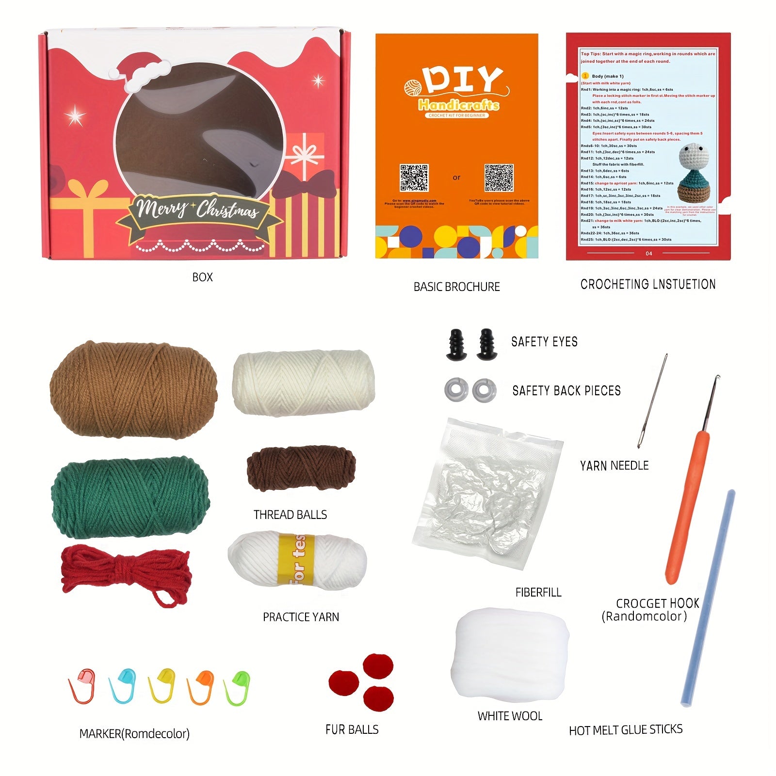 Christmas Dwarf Crochet Kit with Video Tutorials