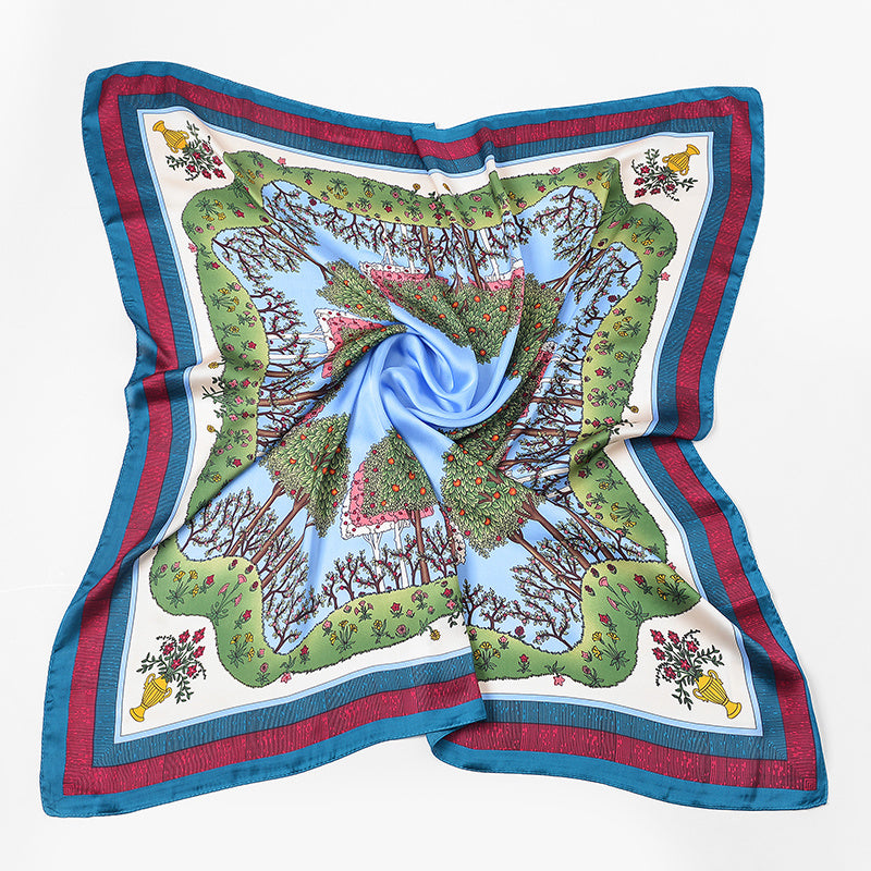 Silk Scarf Satin Large Square Scarf Shawl For Women Lightweight Neck Scarf