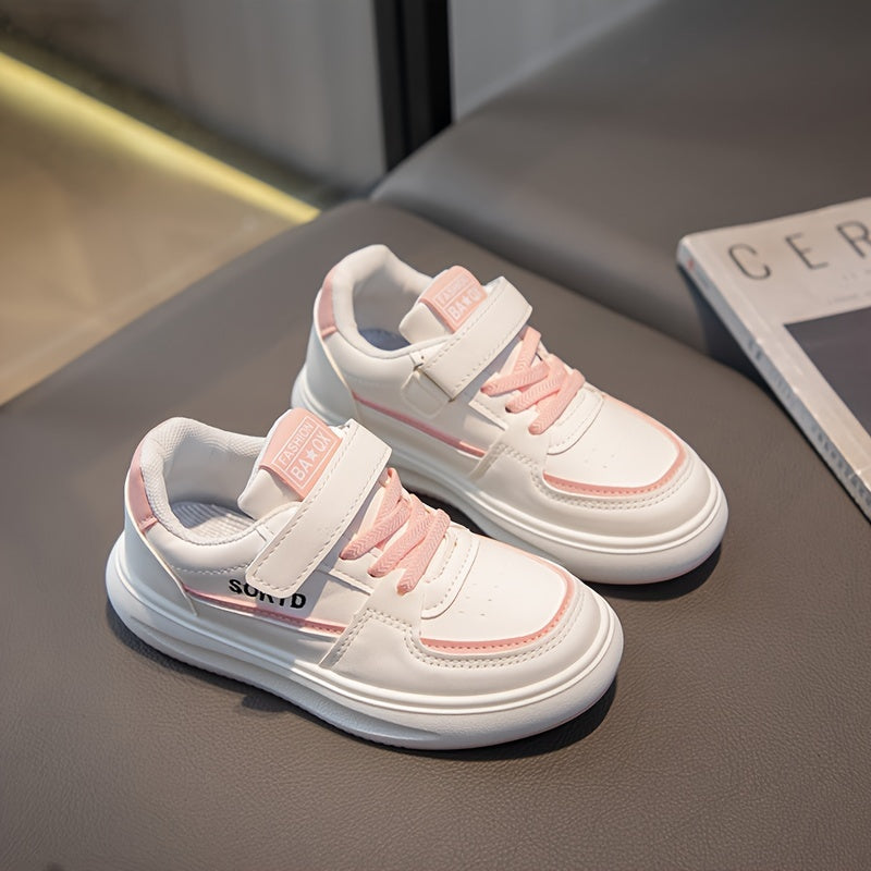 Girl's Comfy Non Slip Skate Shoes Soft Sole Sneakers For Kids
