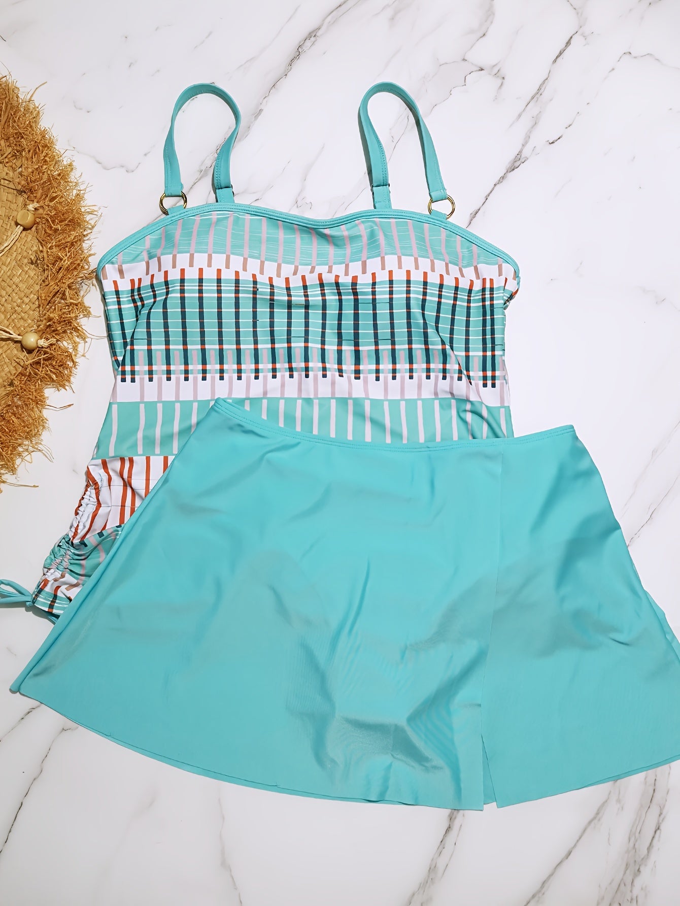 Striped Print Tankini Set
