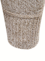 Men's Long Sleeve Turtleneck Knitted Pullover Sweater with Zipper