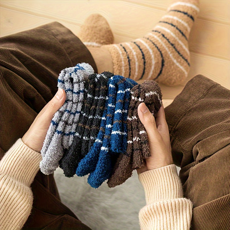 5pairs Winter Fuzzy Warm Socks Coral Fleece Socks