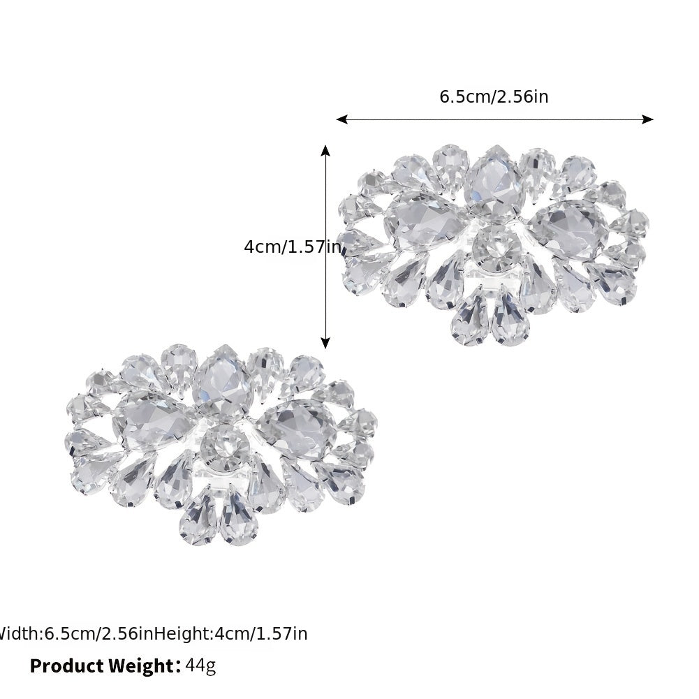 Crystal Shoe Clips Rhinestone Shoe Buckles Women DIY Shoe Decoration