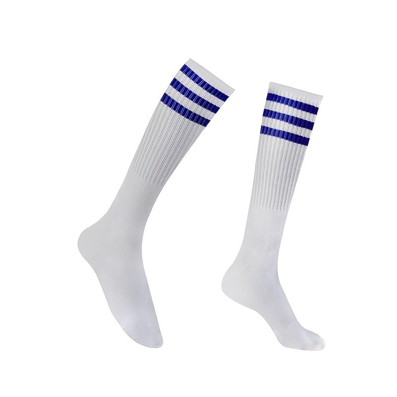 Casual Cotton Striped Stocking - Outdoor Sports Football Uniform Matching