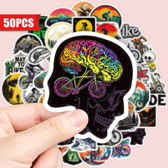 50 Waterproof Vinyl Biking Lifestyle Decals for Laptops Phones Guitars