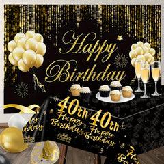 Golden Holiday Tablecloth & Party Set - 40 Year Old