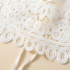 Milk Embroidered Shawl Large Lace Collar Women Accessory