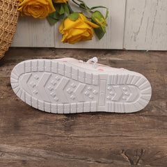 Women's Skate Shoes with Cartoon Pattern & Heart Sole Print