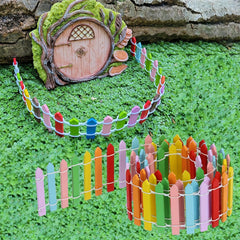 1 2 Mini Rainbow Fairy Garden Fence Dollhouse Decoration