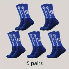 5 Pairs Men's Mid Crew Sport Socks Nylon Blend Comfy Breathable