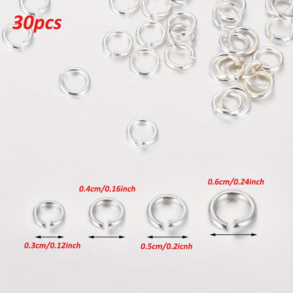 30pcs 925 Sterling Silver Open Jump Rings 3 6mm Split Ring Connectors