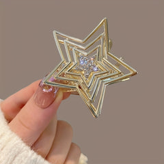 2pcs Hollowed Star Shape Hair Claw Ponytail Clip