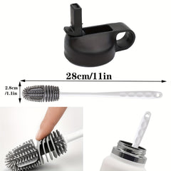 Water Bottle Lid w/ Silicone Brush for Insulated Cup Standard Mouth