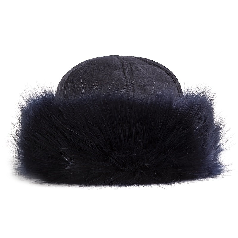 Mongolian Bag Style Suede Velvet Fox Hair Hat Fur Hat