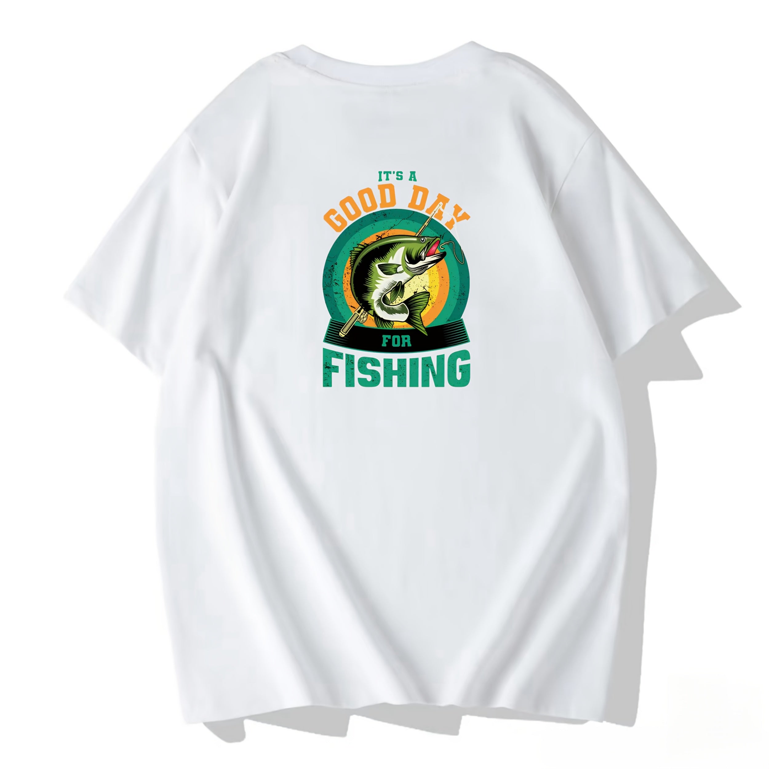 2pcs Fishing Themed Iron On Transfers Green & Yellow Fish Illustration x 4 13in