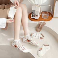 5 Pairs Women's Ankle Cotton Low Cut Socks