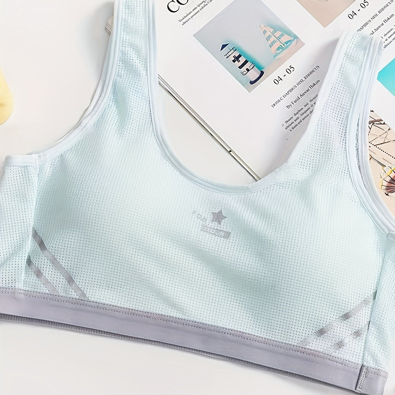 Star Pattern Wireless Sports Bra Full Coverage Tank Bra