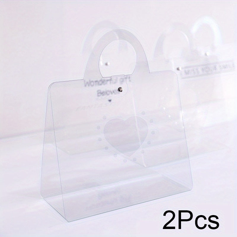2pcs Tanabata Mirror Flower Tote Bag Transparent Gift Box Flower Shop Supplies