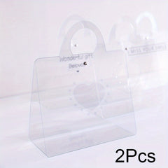 2pcs Tanabata Mirror Flower Tote Bag Transparent Gift Box Flower Shop Supplies