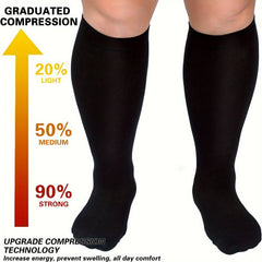 3 Pairs Wide Calf Compression Socks Men Women - Plus Size for Nurses