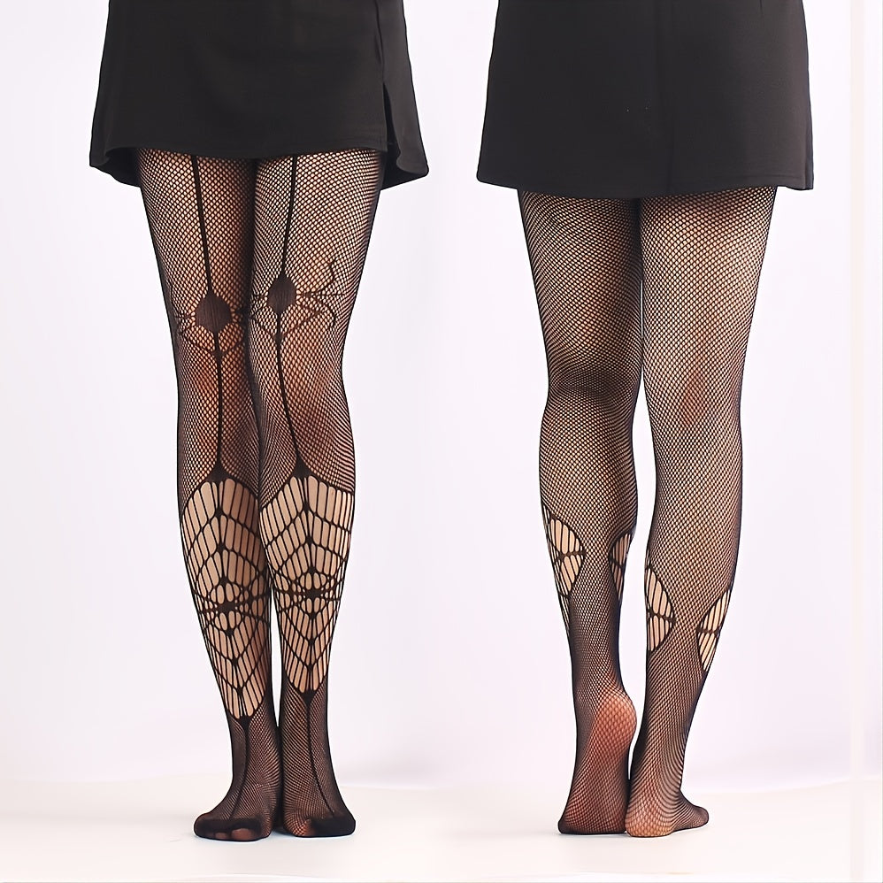 Spider Web Pattern Fishnet Tights Stockings For Women