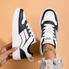 Women's Colorblock Skate Shoes Casual Lace Up Outdoor Sneakers