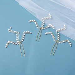 3pcs Wedding Pearl Hair Pins Bridal Hair Pins U Shaped Accessories