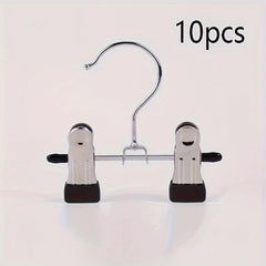10pcs Stainless Steel Clothes Hangers w/ Adjustable Clips for Stores